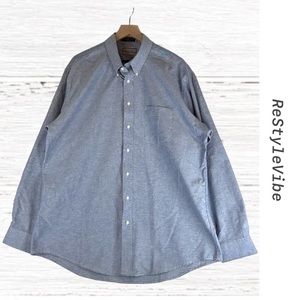 MADISON AVENUE Men’s Size 18 36/37 Shirt Oxford Button Down Wrinkle Free Blue